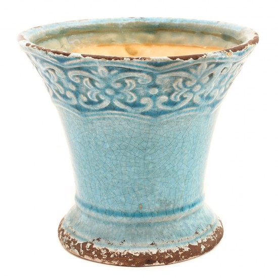 CACHEPOT DE CERAMICA TURQUESA