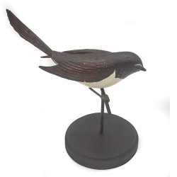 Escultura Pássaro de Madeira e Metal