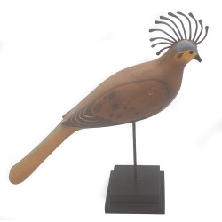 Escultura Pássaro de Resina e Metal