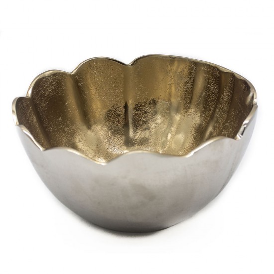 BOWL DE METAL PRATA E DOURADO