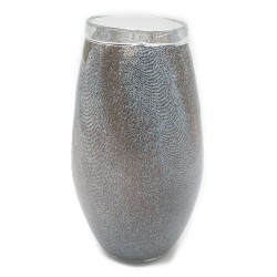 VASO DE VIDRO AZUL E MARROM P