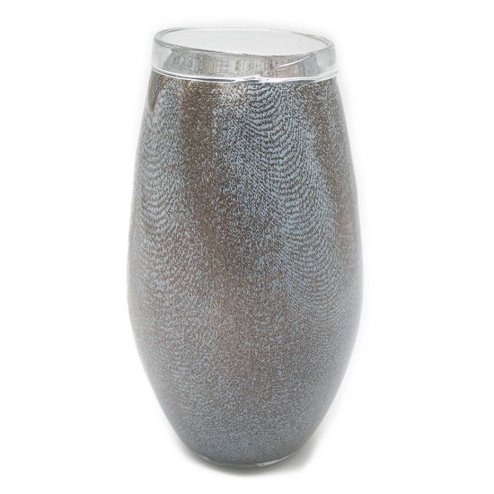 VASO DE VIDRO AZUL E MARROM G