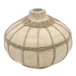 Vaso de Ceramica e Ratan