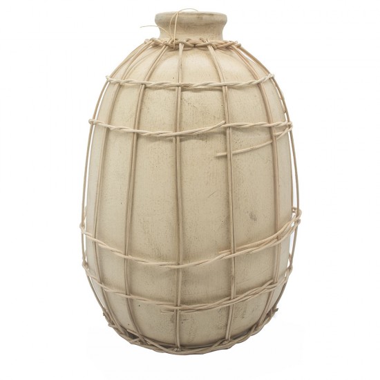 Vaso de Ceramica e Ratan