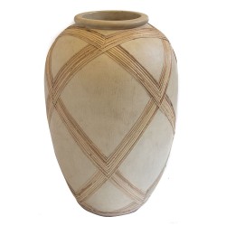 Vaso de Ceramica e Ratan