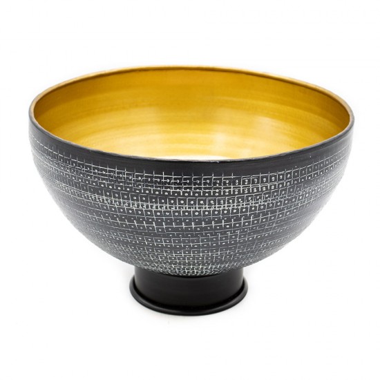 Bowl de Metal Preto e Dourado