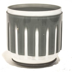 VASO DE VIDRO CINZA E BRANCO