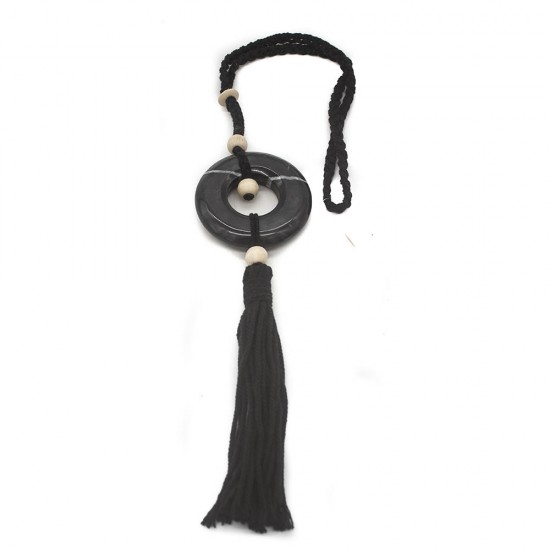 Colar de Cordão de Algodão e Marmore