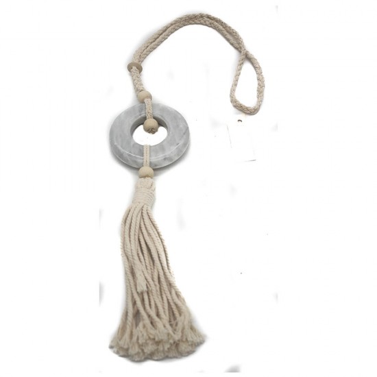 Colar de Cordão de Algodão e Marmore