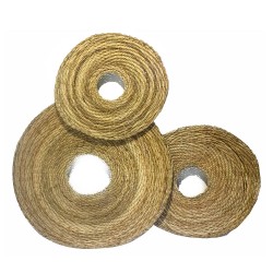 Conjunto de 3 Mandalas de Fibra Natural